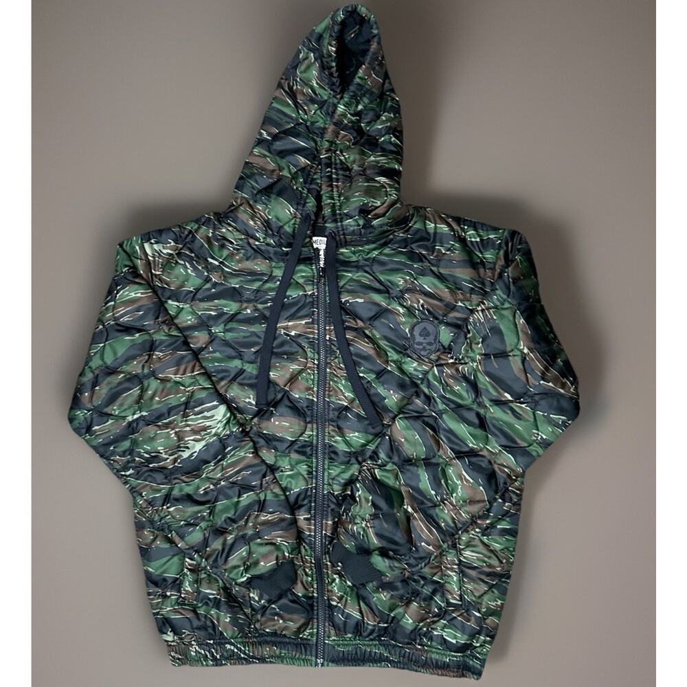 Zero Foxtrot Jacket Tiger Stripe Camo Full Zip Hood Quilted Men's Size M